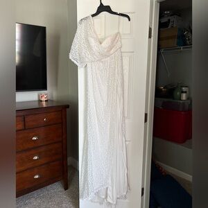 Elegant White One-Shoulder Gown